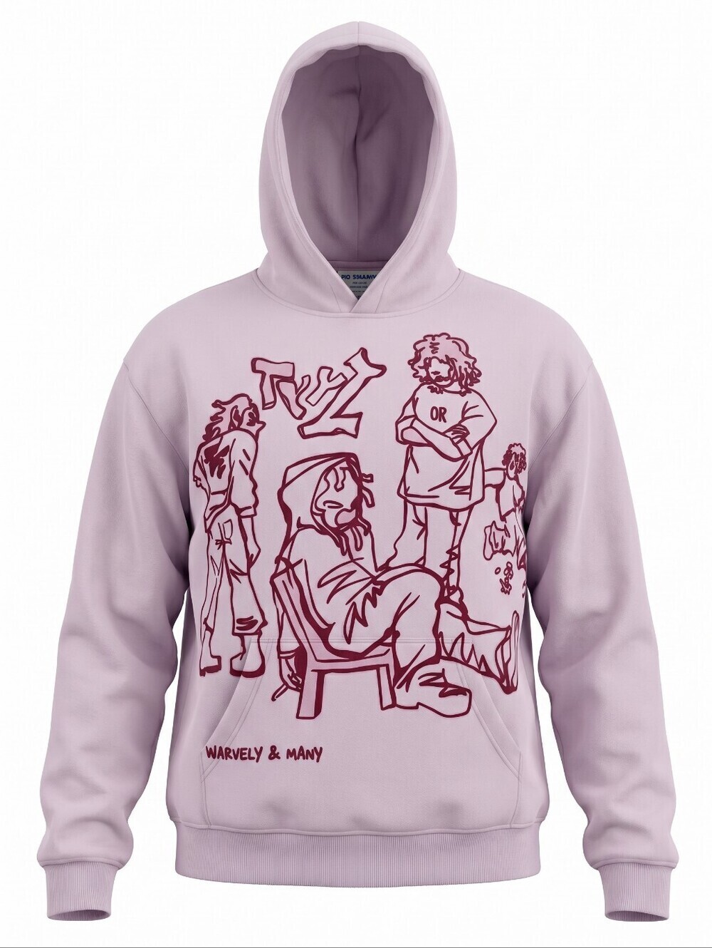 Aelfric Eden Light Pink Graphic Hoodie Anime Y2K Festuval Cozy Streetwear